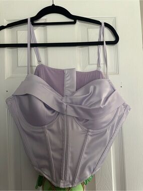 Lavender Satin Corset Top - Women Intimates & Sleepwear